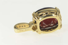 Load image into Gallery viewer, 14K Faceted Garnet Diamond Accent Statement Pendant Yellow Gold