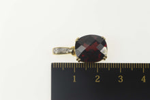 Load image into Gallery viewer, 14K Faceted Garnet Diamond Accent Statement Pendant Yellow Gold