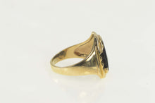 Load image into Gallery viewer, 10K 1930&#39;s Black Onyx Diamond Accent Shield Ring Size 9.5 Yellow Gold