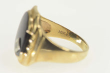 Load image into Gallery viewer, 10K 1930&#39;s Black Onyx Diamond Accent Shield Ring Size 9.5 Yellow Gold