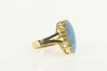 Load image into Gallery viewer, 18K 8.50 Ctw Natural Opal Diamond Statement Ring Size 7.75 Yellow Gold