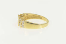 Load image into Gallery viewer, 14K Cubic Zirconia Striped Graduated Band Ring Size 8 Yellow Gold