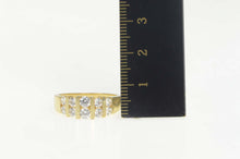 Load image into Gallery viewer, 14K Cubic Zirconia Striped Graduated Band Ring Size 8 Yellow Gold