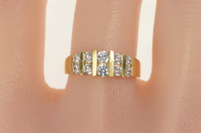 Load image into Gallery viewer, 14K Cubic Zirconia Striped Graduated Band Ring Size 8 Yellow Gold