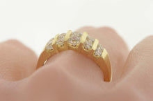 Load image into Gallery viewer, 14K Cubic Zirconia Striped Graduated Band Ring Size 8 Yellow Gold