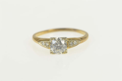 14K 0.80 Ctw 1940's Classic Diamond Engagement Ring Size 8 Yellow Gold