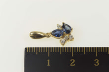 Load image into Gallery viewer, 14K 0.92 Ctw Pear Natural Sapphire Diamond Pendant Yellow Gold