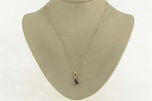 Load image into Gallery viewer, 14K 0.92 Ctw Pear Natural Sapphire Diamond Pendant Yellow Gold