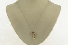 Load image into Gallery viewer, 14K 0.25 Ctw Diamond Wavy Cross Christian Pendant Yellow Gold