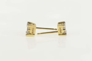 14K 0.64 Ctw Princess Diamond Cluster Stud Earrings Yellow Gold