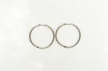 Load image into Gallery viewer, 18K 6.31 Ctw Roberto Coin Diamond Hoop Earrings White Gold