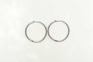 18K 6.31 Ctw Roberto Coin Diamond Hoop Earrings White Gold