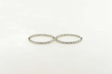 Load image into Gallery viewer, 18K 6.31 Ctw Roberto Coin Diamond Hoop Earrings White Gold