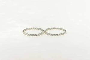 18K 6.31 Ctw Roberto Coin Diamond Hoop Earrings White Gold