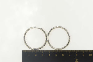 18K 6.31 Ctw Roberto Coin Diamond Hoop Earrings White Gold