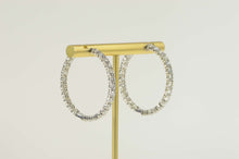 Load image into Gallery viewer, 18K 6.31 Ctw Roberto Coin Diamond Hoop Earrings White Gold