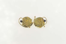 Load image into Gallery viewer, 14K Abstract Geometric Swirl Pearl Artisanal Earrings Yellow Gold