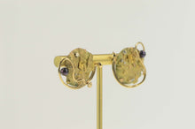 Load image into Gallery viewer, 14K Abstract Geometric Swirl Pearl Artisanal Earrings Yellow Gold