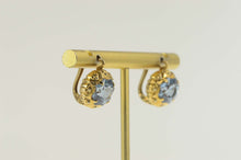 Load image into Gallery viewer, 18K 1940&#39;s Blue Topaz Ornate Dangle Statement Earrings Yellow Gold