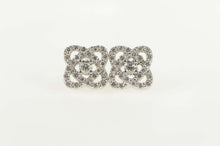 Load image into Gallery viewer, 10K 0.33 Ctw Diamond Encrusted Knot Twist Stud Earrings White Gold