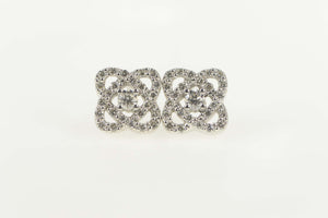 10K 0.33 Ctw Diamond Encrusted Knot Twist Stud Earrings White Gold