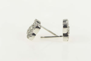 10K 0.33 Ctw Diamond Encrusted Knot Twist Stud Earrings White Gold