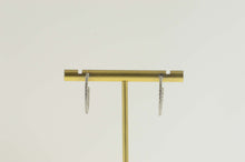 Load image into Gallery viewer, 14K 0.50 Ctw Pave Diamond Outside Semi Hoop Earrings White Gold