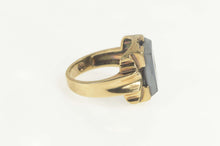 Load image into Gallery viewer, 10K 1930&#39;s Hematite Diamond Accent Ornate Ring Size 8.75 Yellow Gold