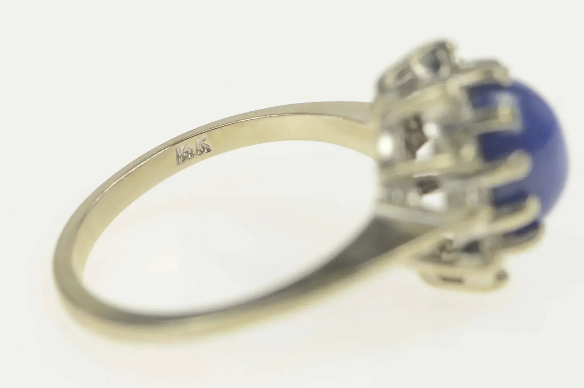 1950's Diamond Ring Star Shaped 14K White Gold