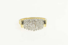 Load image into Gallery viewer, 14K 0.60 Ctw Diamond Encrusted Cluster Statement Ring Size 11 Yellow Gold