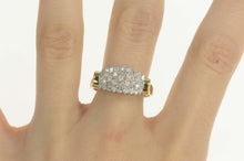 Load image into Gallery viewer, 14K 0.60 Ctw Diamond Encrusted Cluster Statement Ring Size 11 Yellow Gold