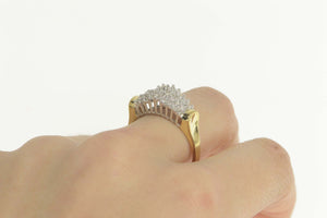 14K 0.60 Ctw Diamond Encrusted Cluster Statement Ring Size 11 Yellow Gold
