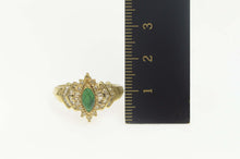 Load image into Gallery viewer, 14K 0.65 Ctw Marquise Emerald Diamond Statement Ring Size 10 Yellow Gold
