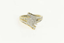 Load image into Gallery viewer, 10K Diamond Cluster Baguette Accent Bypass Ring Size 7.25 Yellow Gold