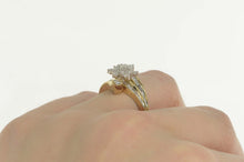 Load image into Gallery viewer, 10K Diamond Cluster Baguette Accent Bypass Ring Size 7.25 Yellow Gold