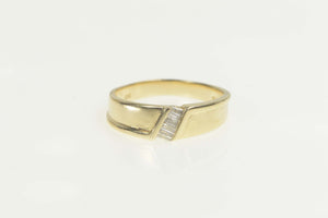 10K Baguette Diamond Bypass Wedding Band Ring Size 10 Yellow Gold