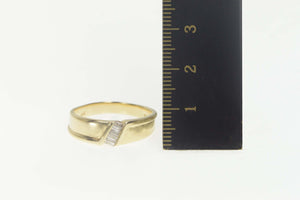 10K Baguette Diamond Bypass Wedding Band Ring Size 10 Yellow Gold