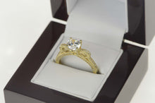 Load image into Gallery viewer, 14K Pave Bow Cathedral Travel Engagement Ring Size 8 Yellow Gold