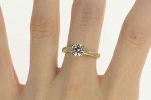 14K Pave Bow Cathedral Travel Engagement Ring Size 8 Yellow Gold