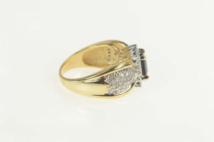 14K 1.65 Ctw Sapphire Diamond Engagement Ring Size 6.5 Yellow Gold