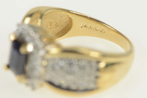 14K 1.65 Ctw Sapphire Diamond Engagement Ring Size 6.5 Yellow Gold