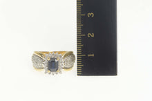 Load image into Gallery viewer, 14K 1.65 Ctw Sapphire Diamond Engagement Ring Size 6.5 Yellow Gold