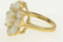 Load image into Gallery viewer, 14K 1950&#39;s Marquise Natural Opal Halo Cocktail Ring Size 6.25 Yellow Gold