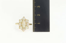 Load image into Gallery viewer, 14K 1950&#39;s Marquise Natural Opal Halo Cocktail Ring Size 6.25 Yellow Gold