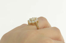 Load image into Gallery viewer, 14K 1950&#39;s Marquise Natural Opal Halo Cocktail Ring Size 6.25 Yellow Gold