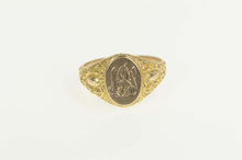 Load image into Gallery viewer, 14K Edwardian Scroll Etched ABS Monogram Initial Ring Size 7.25 Yellow Gold