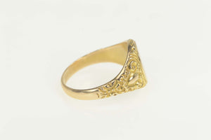 14K Edwardian Scroll Etched ABS Monogram Initial Ring Size 7.25 Yellow Gold