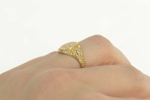14K Edwardian Scroll Etched ABS Monogram Initial Ring Size 7.25 Yellow Gold