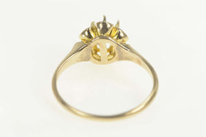 14K Victorian Buttercup 5mm Engagement Setting Ring Size 7 Yellow Gold