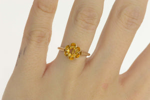 14K Victorian Buttercup 5mm Engagement Setting Ring Size 7 Yellow Gold